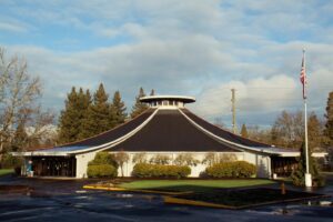 Picture of Wheeler Pavilion building at the Lane County Fairgrounds